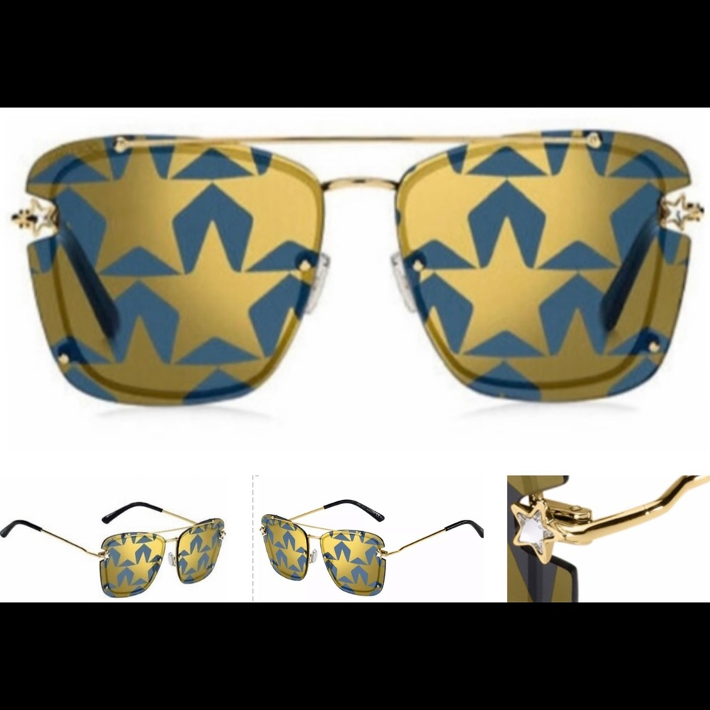 UNISEX JIMMY CHOO BLUE WITH GOLD STARS MIRRORED SUNGLASSES